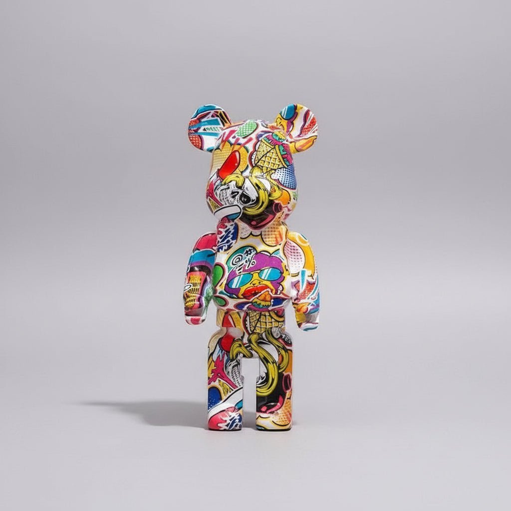 Graffiti Bear Figurine 10 Inch Abstract Animal Home Decor Storage Jar - Nalani - Fashion Clothing and Decor