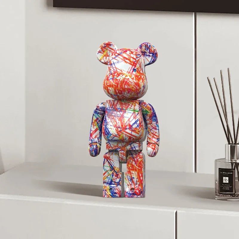 Graffiti Bear Figurine 10 Inch Abstract Animal Home Decor Storage Jar - Nalani - Fashion Clothing and Decor