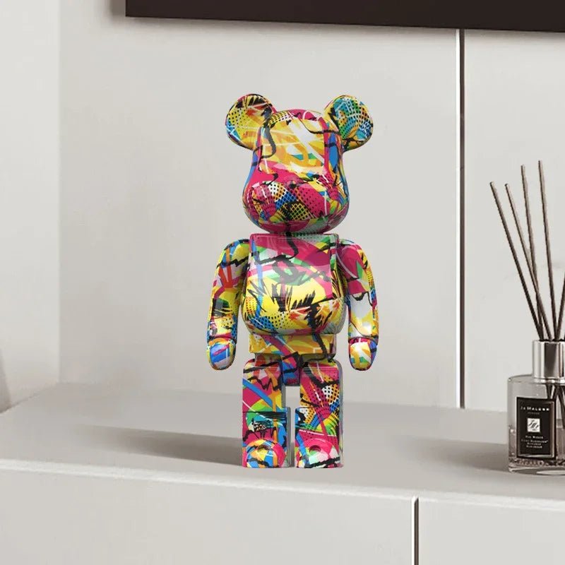 Graffiti Bear Figurine 10 Inch Abstract Animal Home Decor Storage Jar - Nalani - Fashion Clothing and Decor