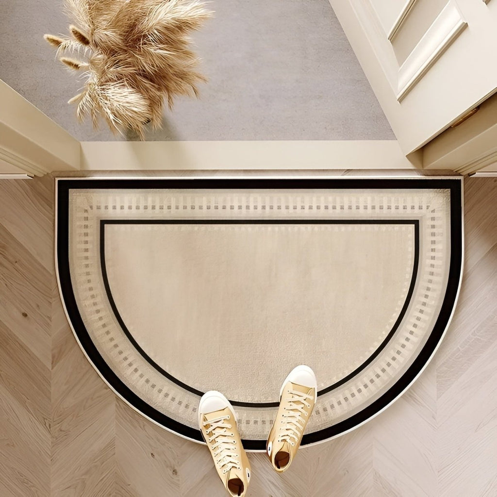 Half Round Striped Doormat – Non-Slip Velvet Front Door Mat for Indoor & Outdoor, 20 x 31 in, 6 Designs - Nalani - Fashion Clothing and Decor