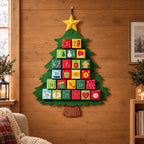 Hanging Christmas Tree Advent Calendar – Fillable Wall Countdown with 24 Removable Boxes, 24 x 19 in, Reusable - Nalani - Fashion Clothing and Decor