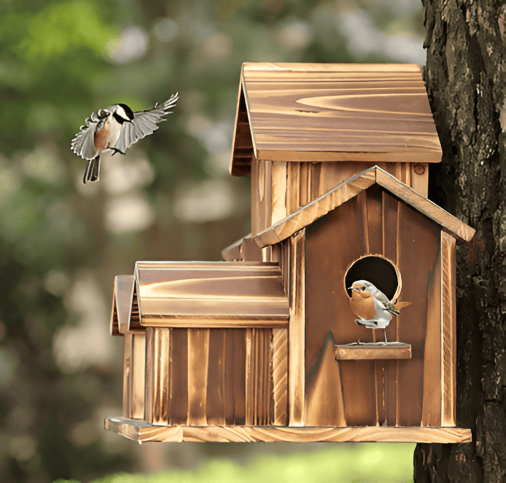 Hanging Wooden Birdhouse Outdoor Garden Weatherproof - Nalani - UK Fashion Clothing and Decor