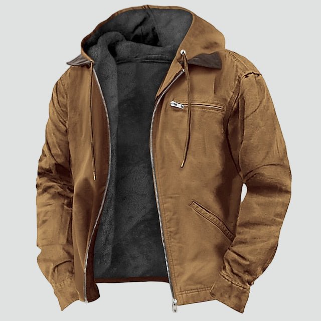 Hermosa | Men's Transitional Jacket with Hood and Warm Fleece Lining - Nalani - Fashion Clothing and Decor