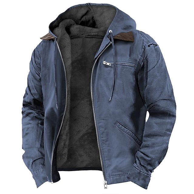 Hermosa | Men's Transitional Jacket with Hood and Warm Fleece Lining - Nalani - Fashion Clothing and Decor