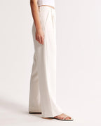 High Waist Pleated Leg Trousers With Tailored Fit For Women - Nalani - UK Fashion Clothing and Decor