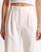 High Waist Pleated Leg Trousers With Tailored Fit For Women - Nalani - UK Fashion Clothing and Decor