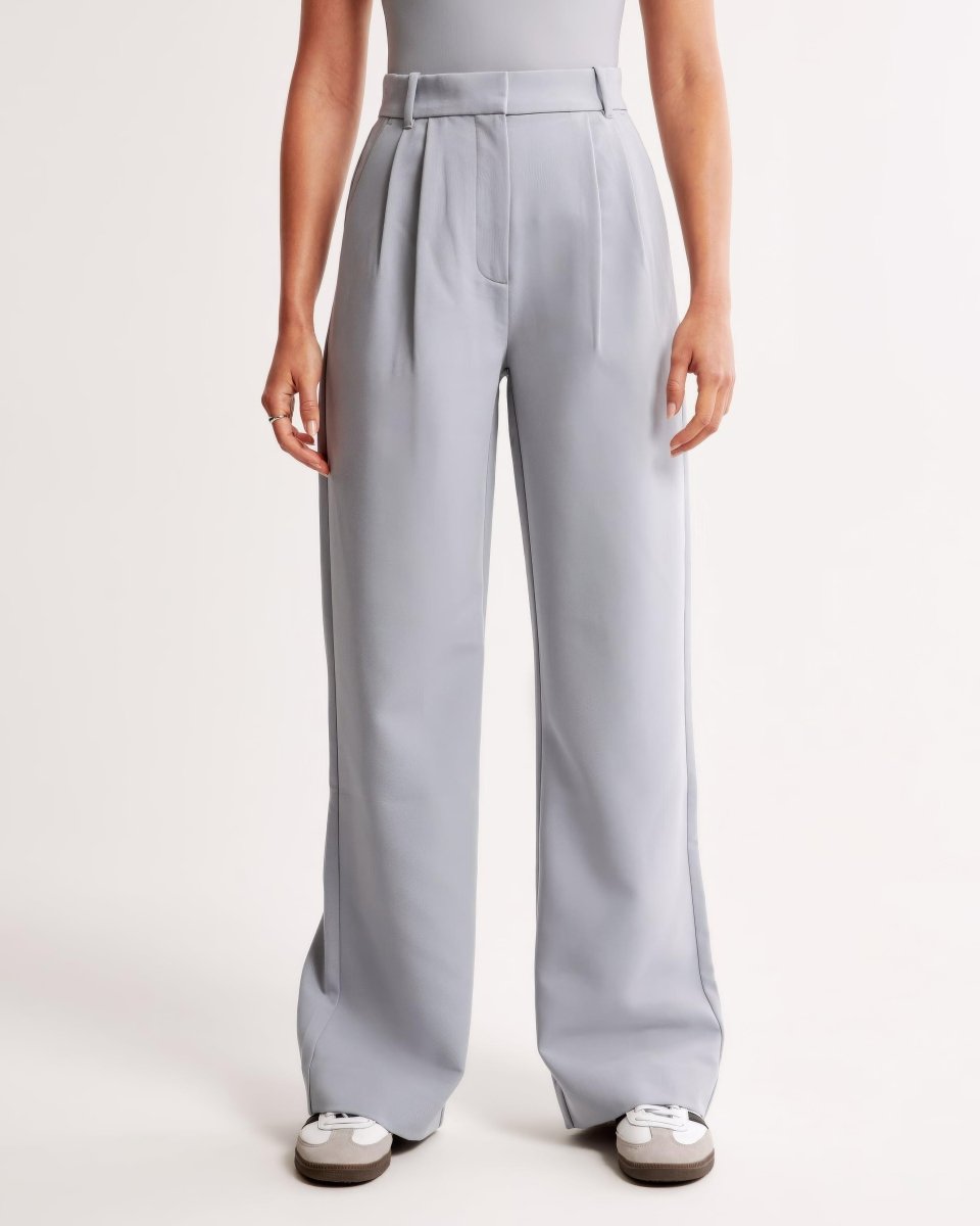 High Waist Pleated Leg Trousers With Tailored Fit For Women - Nalani - UK Fashion Clothing and Decor