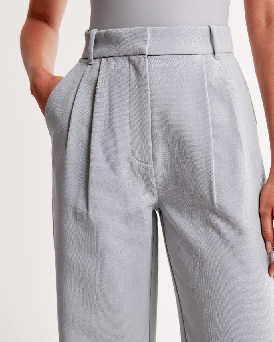 High Waist Pleated Leg Trousers With Tailored Fit For Women - Nalani - UK Fashion Clothing and Decor