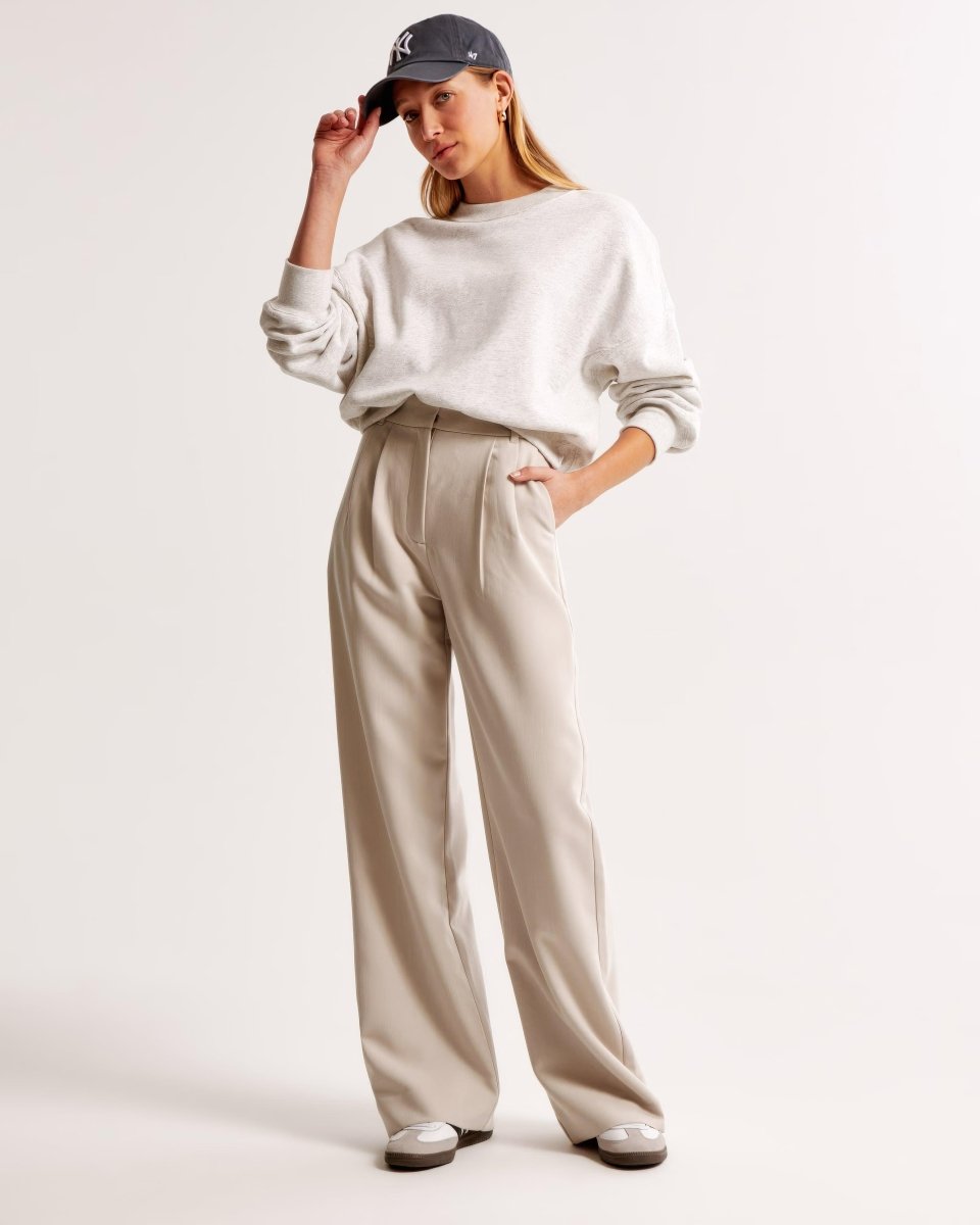 High Waist Pleated Leg Trousers With Tailored Fit For Women - Nalani - UK Fashion Clothing and Decor