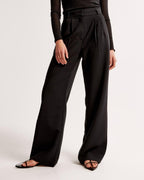 High Waist Pleated Leg Trousers With Tailored Fit For Women - Nalani - UK Fashion Clothing and Decor