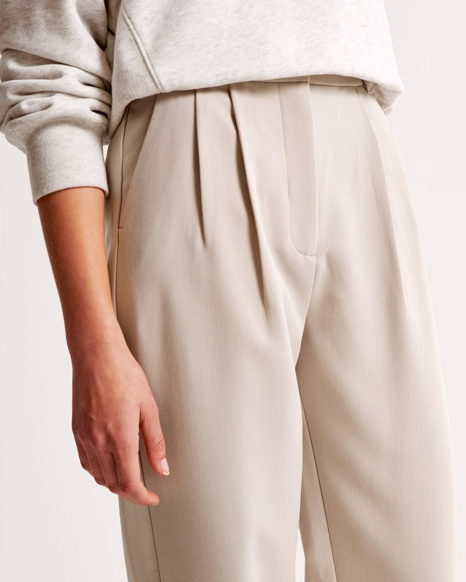 High Waist Pleated Leg Trousers With Tailored Fit For Women - Nalani - UK Fashion Clothing and Decor