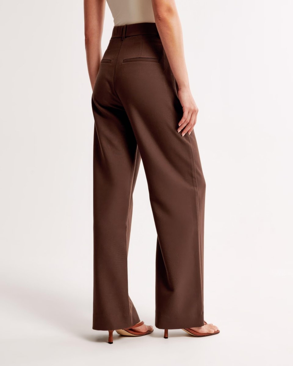 High Waist Pleated Leg Trousers With Tailored Fit For Women - Nalani - UK Fashion Clothing and Decor