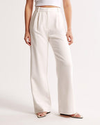 High Waist Pleated Leg Trousers With Tailored Fit For Women - Nalani - UK Fashion Clothing and Decor