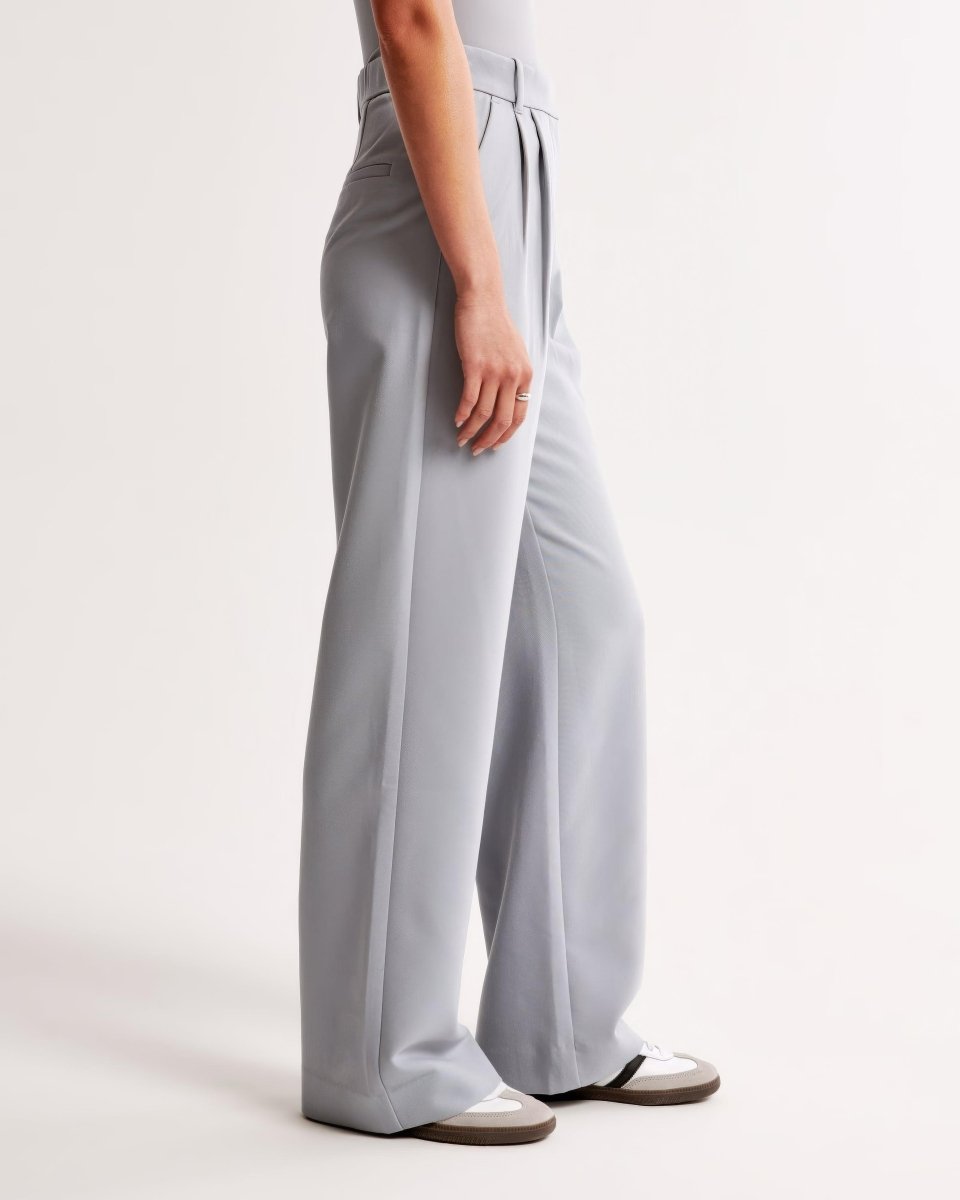 High Waist Pleated Leg Trousers With Tailored Fit For Women - Nalani - UK Fashion Clothing and Decor