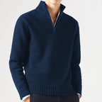 Hommes | Men's Knit Sweater with Zip and Thick Collar - Nalani - Fashion Clothing and Decor