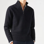 Hommes | Men's Knit Sweater with Zip and Thick Collar - Nalani - Fashion Clothing and Decor