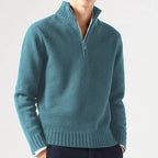Hommes | Men's Knit Sweater with Zip and Thick Collar - Nalani - Fashion Clothing and Decor