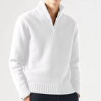 Hommes | Men's Knit Sweater with Zip and Thick Collar - Nalani - Fashion Clothing and Decor