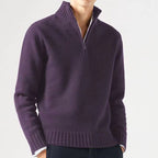 Hommes | Men's Knit Sweater with Zip and Thick Collar - Nalani - Fashion Clothing and Decor