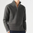 Hommes | Men's Knit Sweater with Zip and Thick Collar - Nalani - Fashion Clothing and Decor