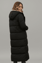 Hooded Longline Puffer Coat for Women – Long Padded Winter Coat with Hood, 7 Colours, S–3XL – Amelia Laurent - Nalani - Fashion Clothing and Decor