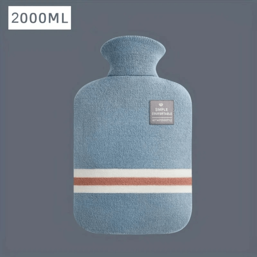 Hot Water Bottle with Knit Cover, 34 oz – Soft Warmth for Cold Winter Nights, 5 Colors - Nalani - Fashion Clothing and Decor