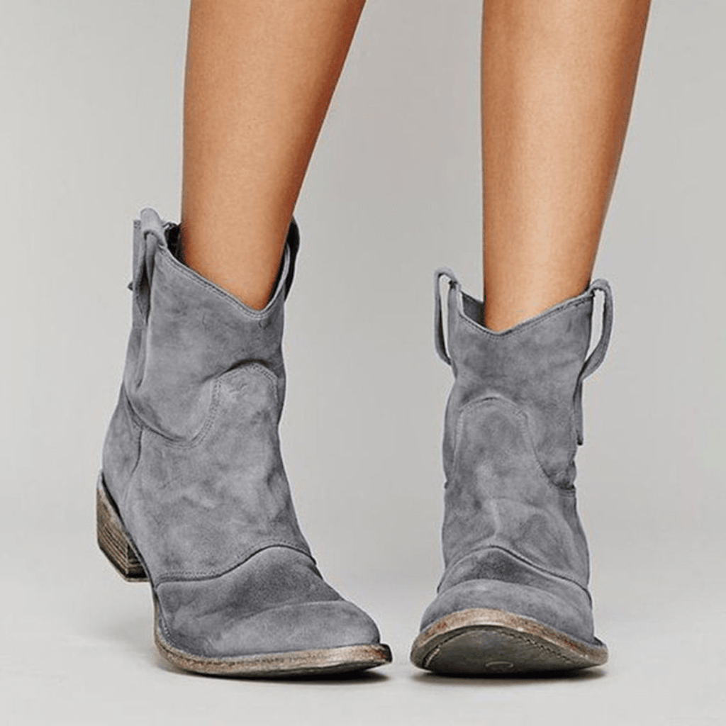 Inspire | Women's Low Heel Slip-On Boots - Ankle Booties - Nalani - Fashion Clothing and Decor