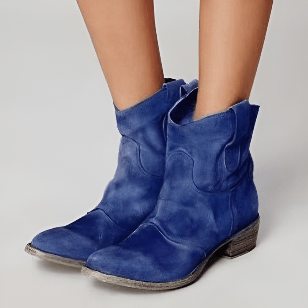 Inspire | Women's Low Heel Slip-On Boots - Ankle Booties - Nalani - Fashion Clothing and Decor