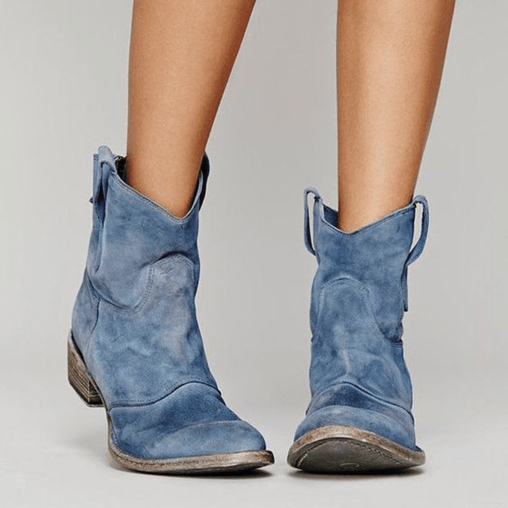 Inspire | Women's Low Heel Slip-On Boots - Ankle Booties - Nalani - Fashion Clothing and Decor