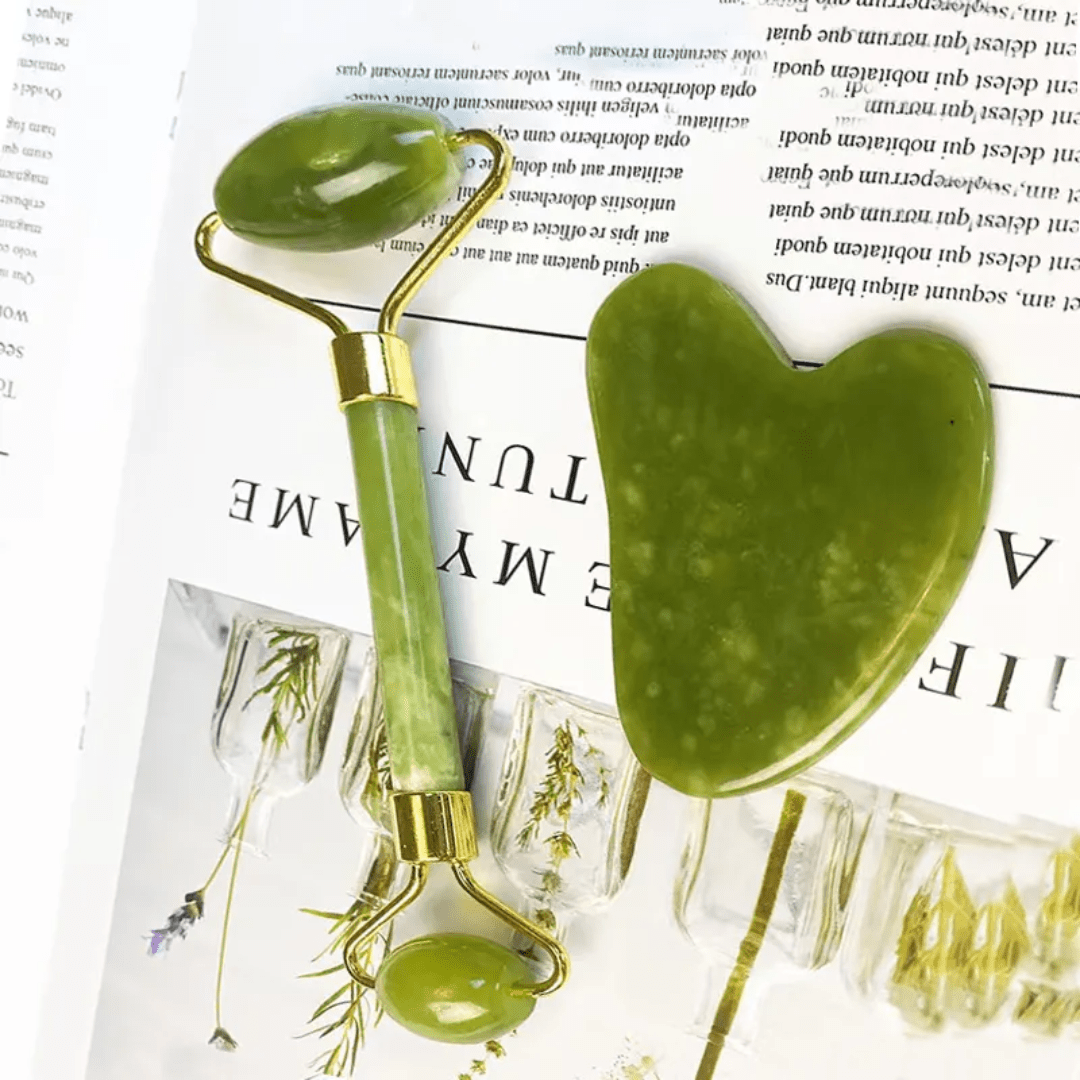 Instant Glow Gua Sha & Jade Roller Set – Face Roller and Gua Sha Facial Massage Tools, 5 Colors - Nalani - Fashion Clothing and Decor