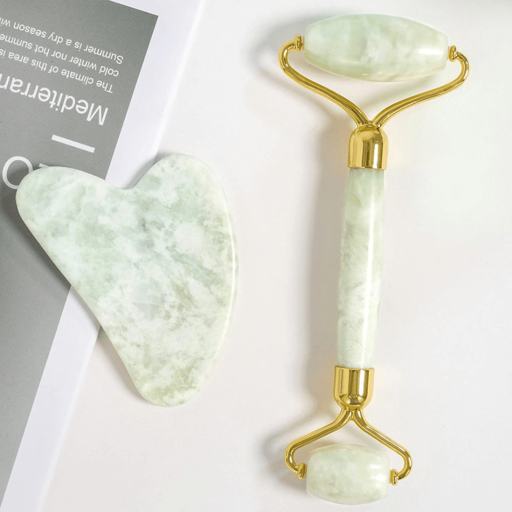 Instant Glow Gua Sha & Jade Roller Set – Face Roller and Gua Sha Facial Massage Tools, 5 Colors - Nalani - Fashion Clothing and Decor