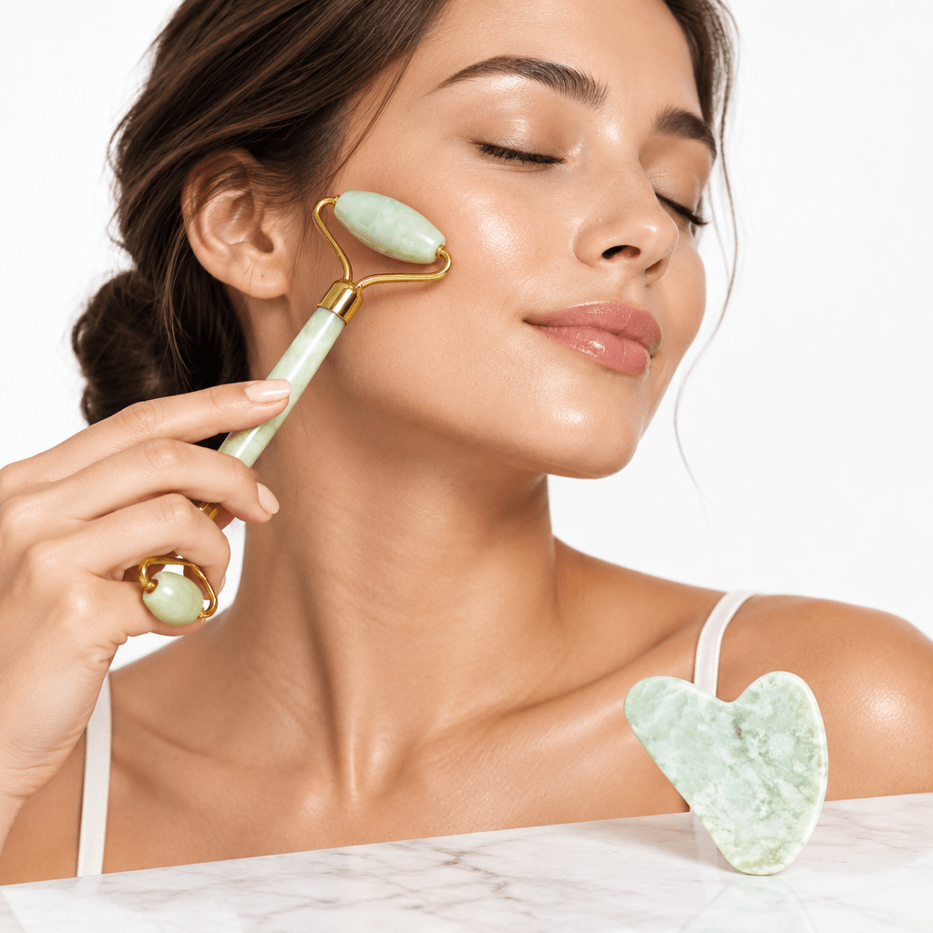 Instant Glow Gua Sha & Jade Roller Set – Face Roller and Gua Sha Facial Massage Tools, 5 Colors - Nalani - Fashion Clothing and Decor