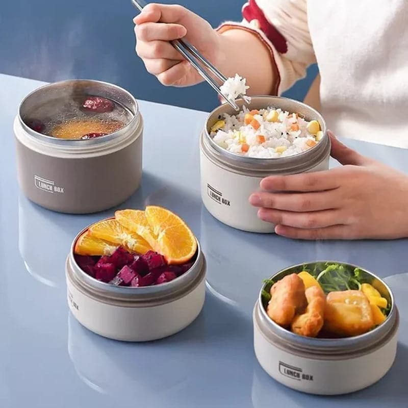 Insulated Lunch Box – Double-Walled Stainless Steel Food Container, Leak-Resistant, 14 or 21 oz, with Carry Bag - Nalani - Fashion Clothing and Decor