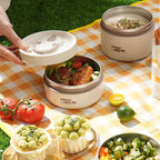 Insulated Lunch Box – Double-Walled Stainless Steel Food Container, Leak-Resistant, 14 or 21 oz, with Carry Bag - Nalani - Fashion Clothing and Decor