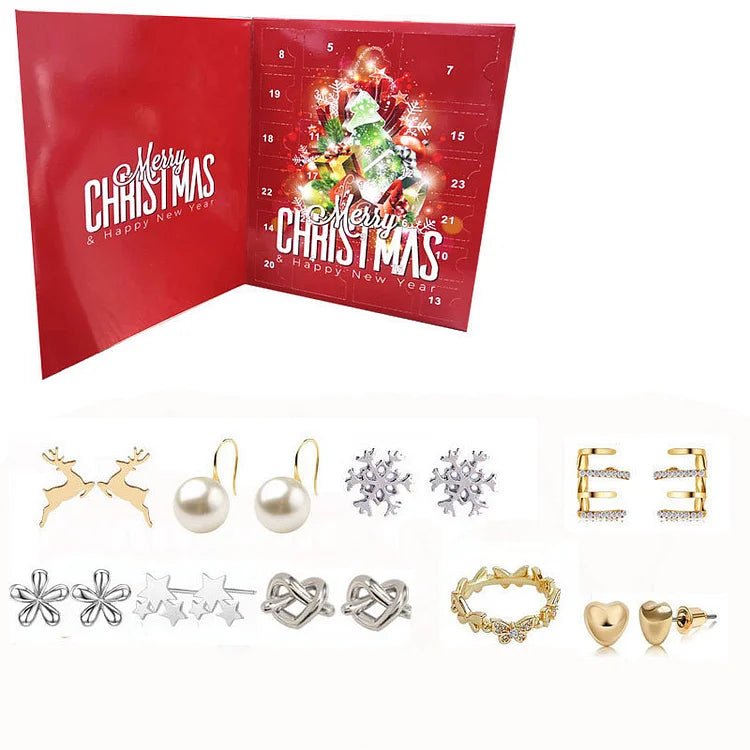 Jewelry Advent Calendar for Women 2026 – 24 Gold & Silver Tone Necklaces, Bracelets & Earrings, Christmas Gift - Nalani - Fashion Clothing and Decor