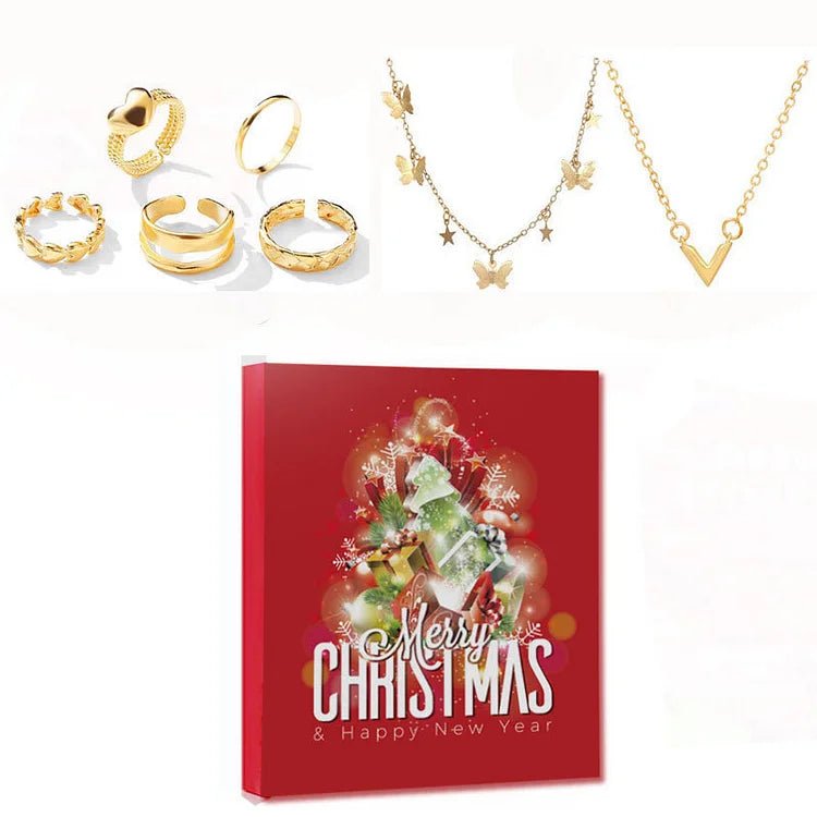 Jewelry Advent Calendar for Women 2026 – 24 Gold & Silver Tone Necklaces, Bracelets & Earrings, Christmas Gift - Nalani - Fashion Clothing and Decor
