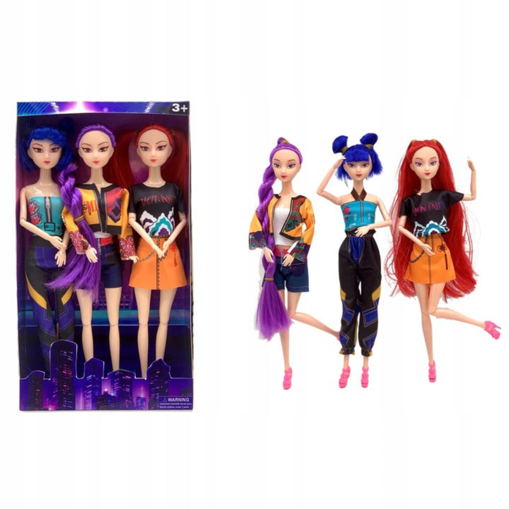 K-Pop Singing Dolls Set of 3 – Music Idol Fashion Dolls with Sound Button, Toy Gift for Kids - Nalani - Fashion Clothing and Decor