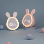 Kids Alarm Clock Bunny with LED Night Light – Children's Alarm Clock with Dimmable Night Light, Pink or White – BunniGlow - Nalani - Fashion Clothing and Decor