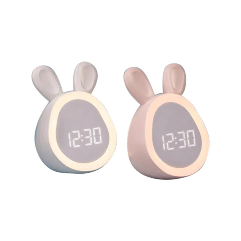 Kids Alarm Clock Bunny with LED Night Light – Children's Alarm Clock with Dimmable Night Light, Pink or White – BunniGlow - Nalani - Fashion Clothing and Decor