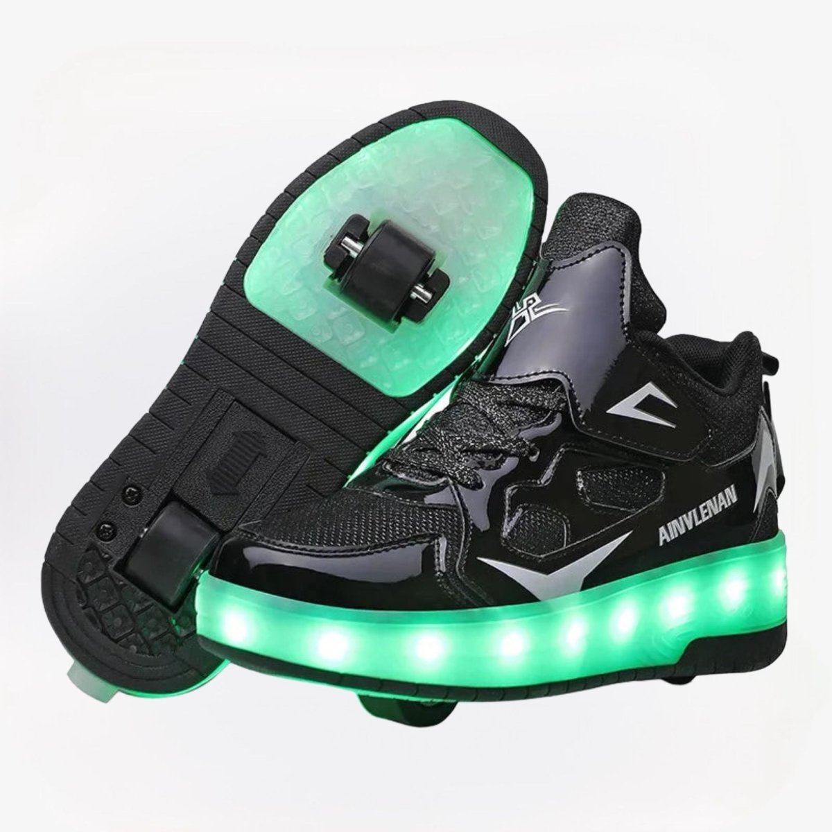 Kids Light Up Roller Shoes – LED Roller Skate Sneakers with Built-In Wheels, Hook & Loop, Boys & Girls, 4 Colors - Nalani - Fashion Clothing and Decor