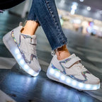 Kids Light Up Roller Shoes – LED Roller Skate Sneakers with Built-In Wheels, Hook & Loop, Boys & Girls, 4 Colors - Nalani - Fashion Clothing and Decor