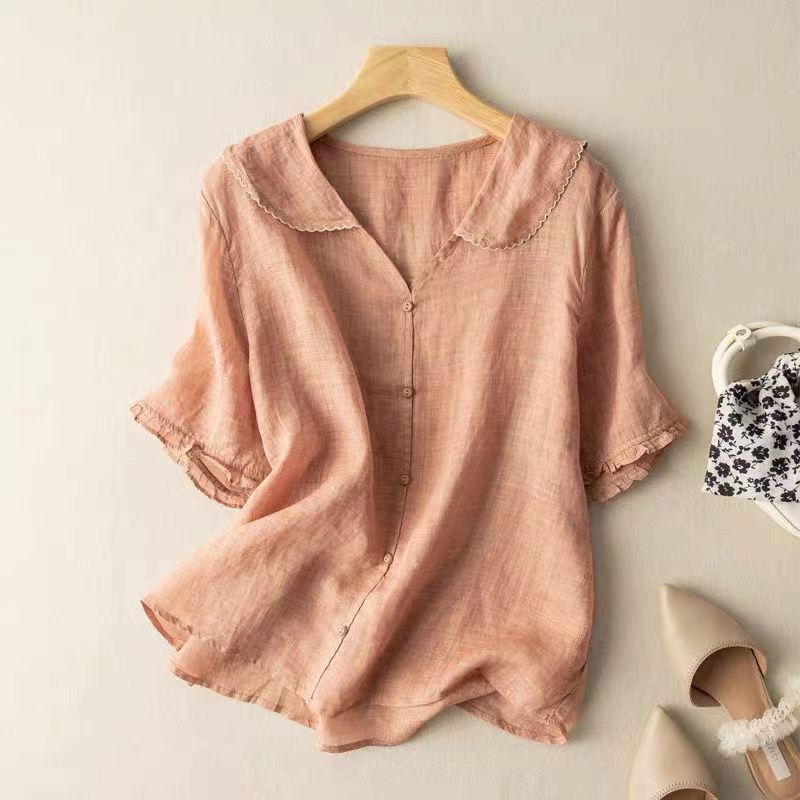 Kristi | Vintage Blouse With Button Detail Soft Lightweight Blouse - Nalani - Fashion Clothing and Decor