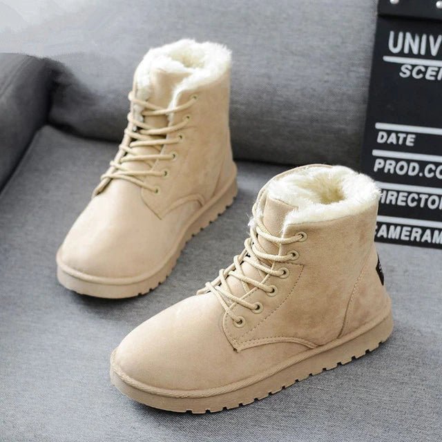 Lace Up Snow Boots For Women With Cross Straps Comfortable Winter - Nalani - UK Fashion Clothing and Decor