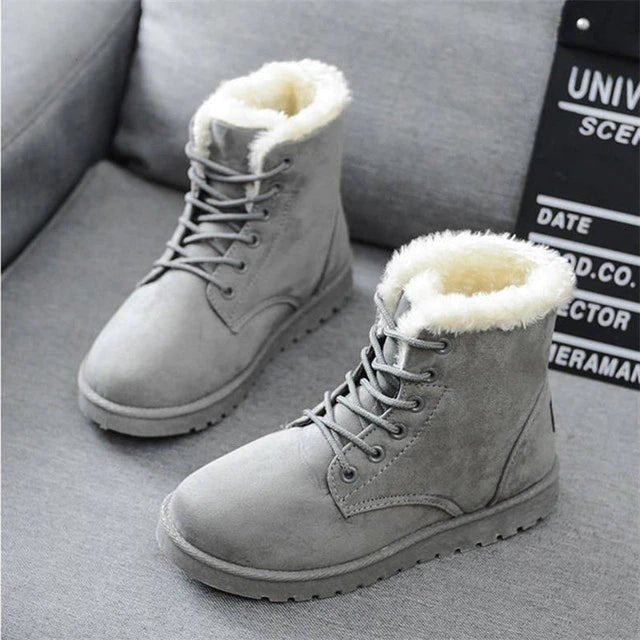 Lace Up Snow Boots For Women With Cross Straps Comfortable Winter - Nalani - UK Fashion Clothing and Decor