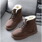 Lace Up Snow Boots For Women With Cross Straps Comfortable Winter - Nalani - UK Fashion Clothing and Decor