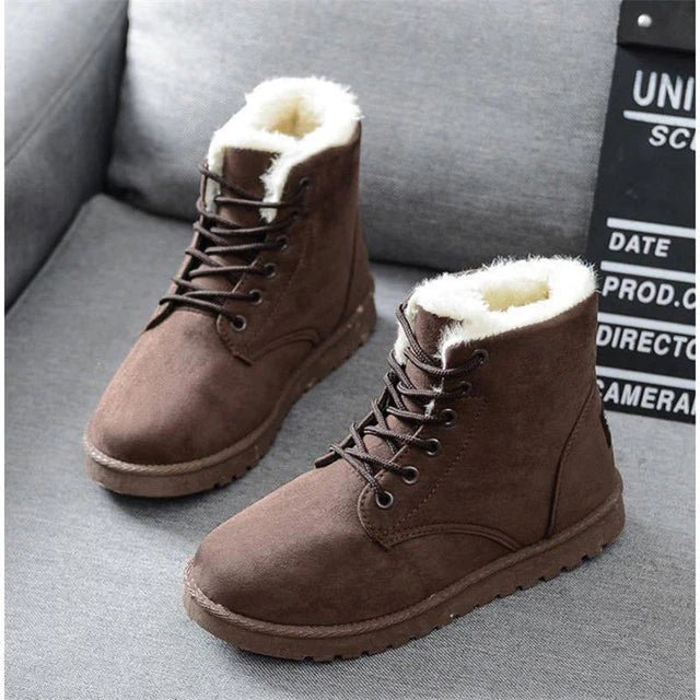 Lace Up Snow Boots For Women With Cross Straps Comfortable Winter - Nalani - UK Fashion Clothing and Decor