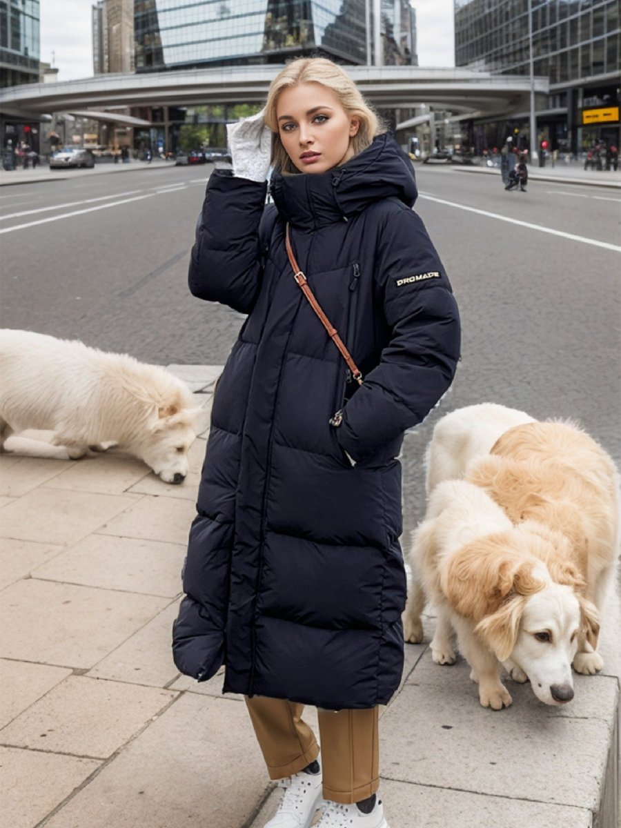 Ladies Down Cotton Padded Long Winter Coat With Hood - Nalani - UK Fashion Clothing and Decor
