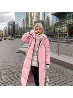 Ladies Down Cotton Padded Long Winter Coat With Hood - Nalani - UK Fashion Clothing and Decor