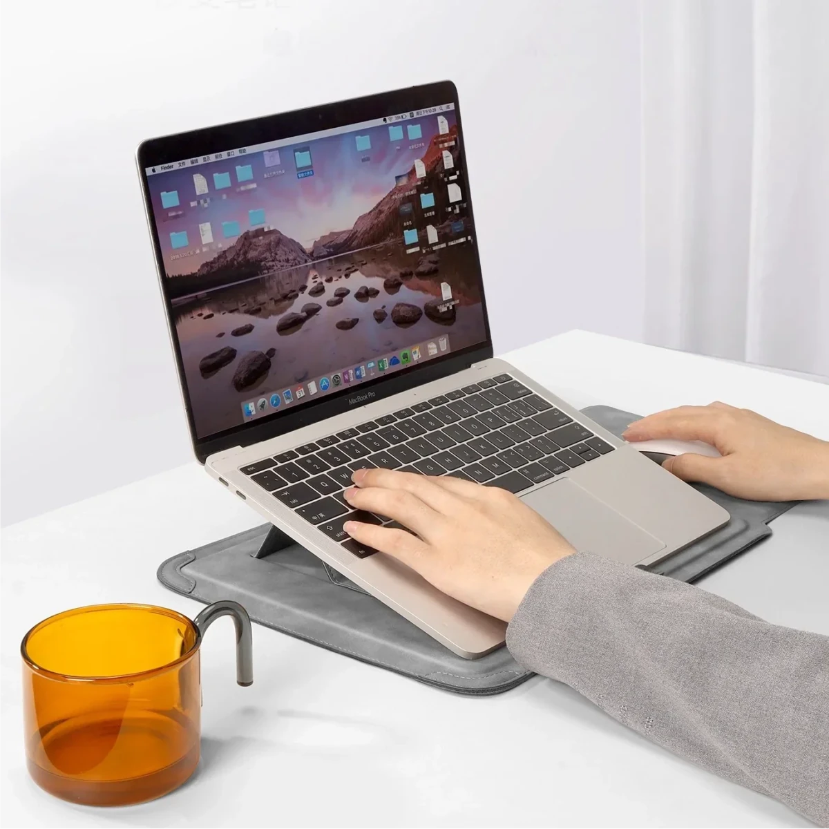 Laptop Sleeve Case with Ergonomic Foldable Stand for MacBook Air Pro 13 13.6 M4, HP, Dell, Huawei - Waterproof Slim Notebook Cover 13 14 15 15.6 16 Inch - Nalani - Fashion Clothing and Decor