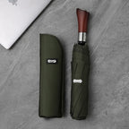 Large Automatic Umbrella with Wooden Handle – 48 in Windproof Golf-Size Umbrella with Fiberglass Frame, 4 Colors - Nalani - Fashion Clothing and Decor